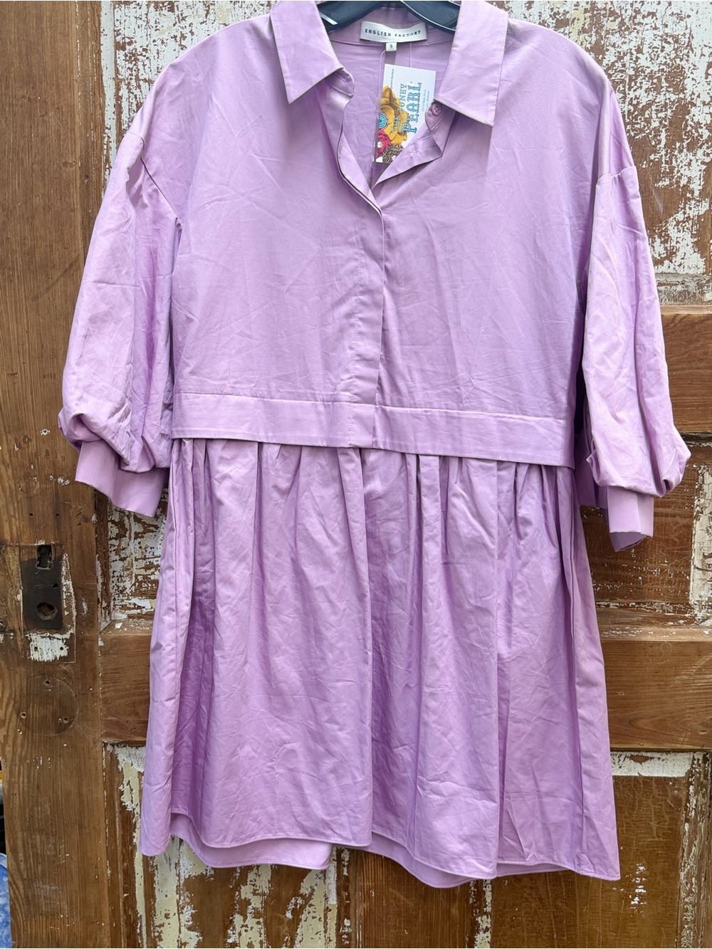 English Factory Lilac Collared Shirt Dress